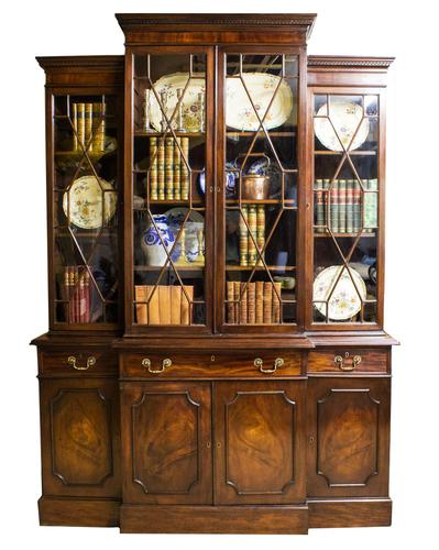 Antique 19th Century Mahogany Breakfront Bookcase (1 of 12)