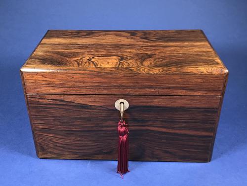 Victorian Single Lidded Rosewood Tea Caddy (1 of 13)