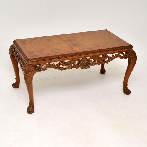 Antique Burr Walnut Queen  Anne Style Coffee Table (1 of 10)