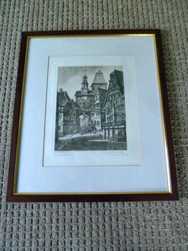 Etching by Professor Otto Ferdinand Probst - Rothenberg ? (1 of 5) Etching by Professor Otto Ferdinand Probst - Rothenberg ? (1 of 5)