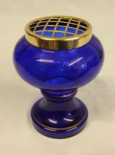 Antique 20th Century Bristol Blue Glass Posey Vase (1 of 4)