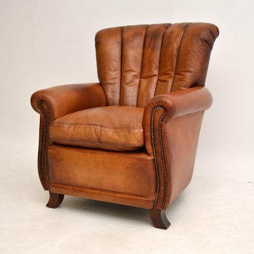 Antique French Style Leather  Club  Armchair (1 of 6)