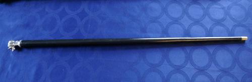 Silver Rhino Pommel on Ebonised Walking Stick (1 of 6) Silver Rhino Pommel on Ebonised Walking Stick (1 of 6)