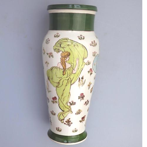 Margaret E Thomson : Royal Doulton Lambeth Faience Vase Mucha Style C.1900 (1 of 10) Margaret E Thomson : Royal Doulton Lambeth Faience Vase Mucha Style C.1900 (1 of 10)
