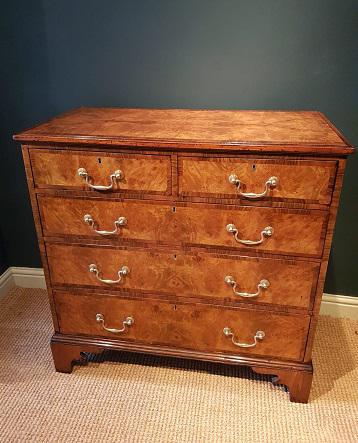 Superb Antique George III Burr Walnut Chest (1 of 6)