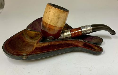Antique Silver Mounted Smokers Pipe c.1910 (1 of 5) Antique Silver Mounted Smokers Pipe c.1910 (1 of 5)