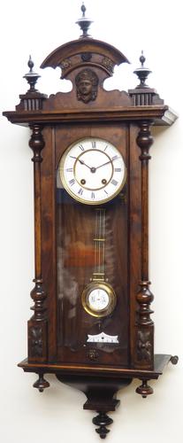 Antique Rocket Cased Single Walnut 8-Day Vienna Regulator Wall Clock by Lenzkirch (1 of 8)