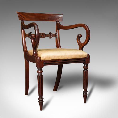 Antique Elbow Chair, English, Mahogany, Carver, Drop-in Seat, Regency c.1820 (1 of 12)