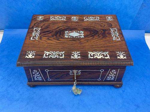 William IV Rosewood Box With Mother Of Pearl Inlay (1 of 14)