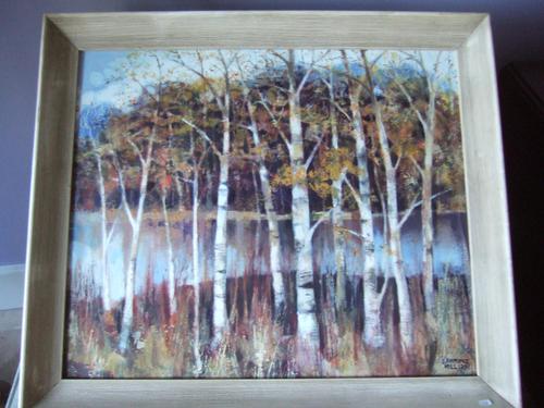 Lawrence Hill: oil painting on board of Silver Birches in Epping Forest (1 of 5) Lawrence Hill: oil painting on board of Silver Birches in Epping Forest (1 of 5)