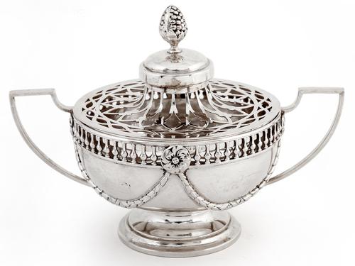 William Comyns Edwardian Silver Potpourri Bowl (1 of 6)