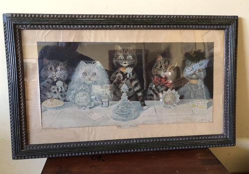 Victorian Louis Wain Print “The Wedding Breakfast” Advertising Mellin’s Food Biscuits (1 of 14)