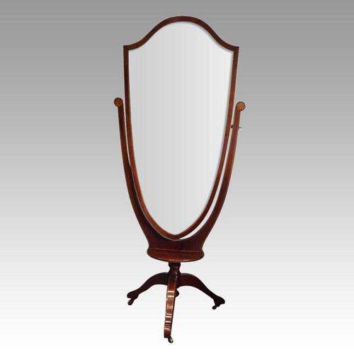 Edwardian Inlaid Mahogany Cheval Mirror (1 of 9) Edwardian Inlaid Mahogany Cheval Mirror (1 of 9)