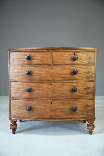 Antique Mahogany Bow Front Chest of Drawers (1 of 9)