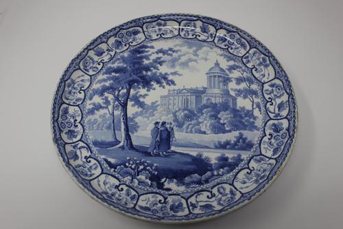 Antique Blue & White Pearlware Italian Scene Cheese Stand (1 of 12)