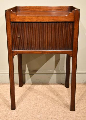 George III Tambour Fronted Bedside Table / Commode (1 of 7)