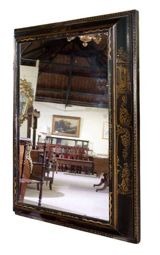 William & Mary Style Black & Gold Japanned Cushion Mirror (1 of 7) William & Mary Style Black & Gold Japanned Cushion Mirror (1 of 7)