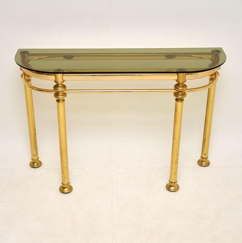 1970’s Vintage Brass & Glass Console Table (1 of 9) 1970’s Vintage Brass & Glass Console Table (1 of 9)