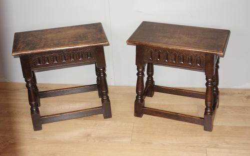 Pair of Edwardian Oak Joint Stools (1 of 6) Pair of Edwardian Oak Joint Stools (1 of 6)