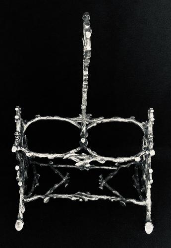 Aesthetic Silver Plated Christopher Dresser Style Bottle Holder (1 of 4) Aesthetic Silver Plated Christopher Dresser Style Bottle Holder (1 of 4)