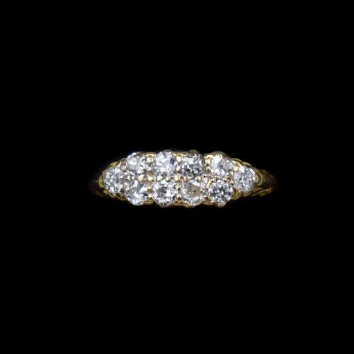 Antique Old Cut Diamond 10 Stone Double Row 18K 18ct Yellow Gold Scroll Ring (1 of 10) Antique Old Cut Diamond 10 Stone Double Row 18K 18ct Yellow Gold Scroll Ring (1 of 10)
