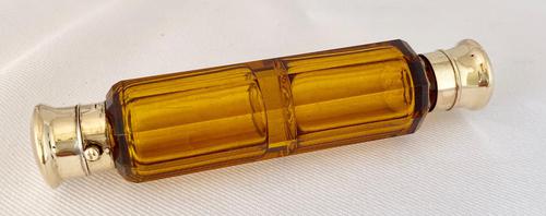 Rare Gold Mounted Sampson Mordan Amber Perfume Scent Bottle (1 of 10)