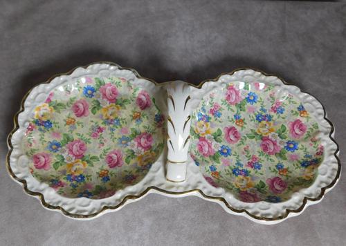 Royal Norfolk Brentleigh Ware Double Bon Bon Dish (1 of 5) Royal Norfolk Brentleigh Ware Double Bon Bon Dish (1 of 5)