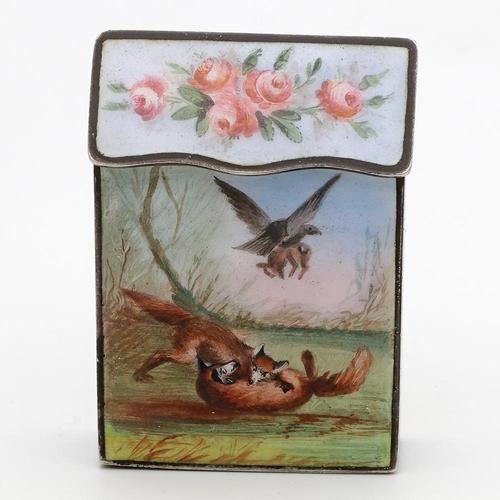 Enamelled Vesta Case, Continental c.1900 (1 of 3) Enamelled Vesta Case, Continental c.1900 (1 of 3)