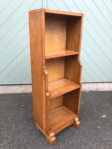 Arts & Crafts Oak Waterfall Open Bookcase (1 of 7)