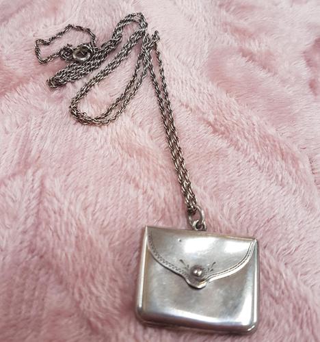 Sterling Silver Stamp Envelope on Silver Chain (1 of 3) Sterling Silver Stamp Envelope on Silver Chain (1 of 3)