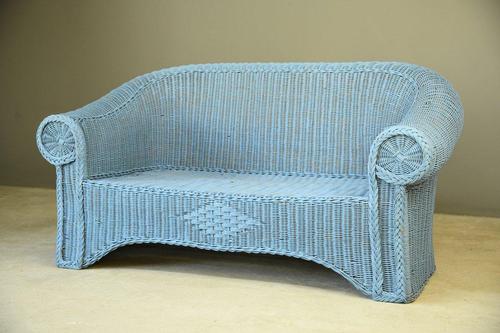 Blue Wicker Sofa (1 of 10)