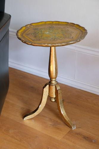 Gold giltwood Florentine three legged pedestal table (1 of 6)