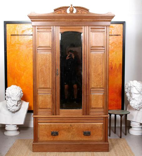 Wardrobe Burl Walnut Mirrored 19th Century (1 of 11) Wardrobe Burl Walnut Mirrored 19th Century (1 of 11)