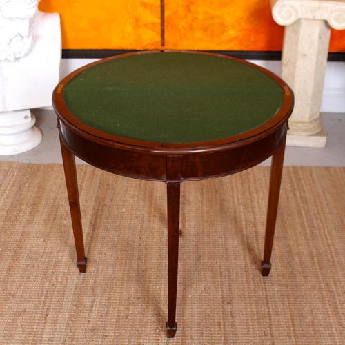 Edwardian Demilune Card Table Circular Mahogany (1 of 12)