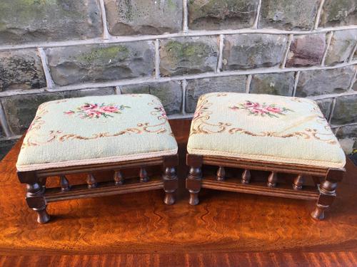 Pair of Antique Mahogany Foot Stools (1 of 7)