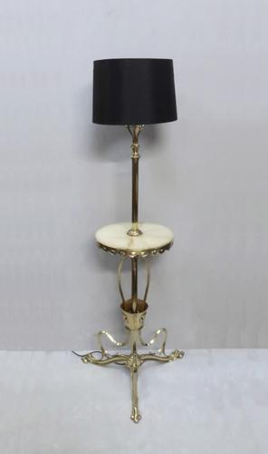 Art Nouveau Polished Brass Floor Lamp (1 of 8)