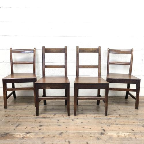 Four 19th Century Oak Back Bar Chairs (1 of 10)