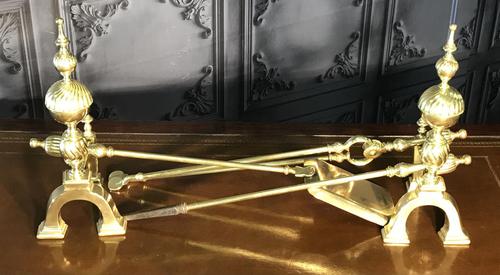Quality Brass Andirons & Companion Set (1 of 17) Quality Brass Andirons & Companion Set (1 of 17)