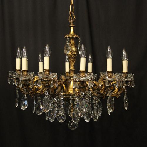 French 12 Light Gilded Bronze Antique Chandelier (1 of 10) French 12 Light Gilded Bronze Antique Chandelier (1 of 10)