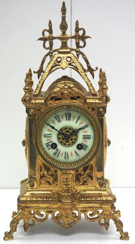 Amazing French Gothic Ormolu Mantel Clock Bronze 8 Day Striking Mantle Clock c.1870 (1 of 11) Amazing French Gothic Ormolu Mantel Clock Bronze 8 Day Striking Mantle Clock c.1870 (1 of 11)