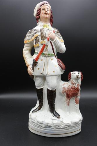 Late 19th Century Staffordshire Flatback Figure of Huntsman & Dog (1 of 5) Late 19th Century Staffordshire Flatback Figure of Huntsman & Dog (1 of 5)