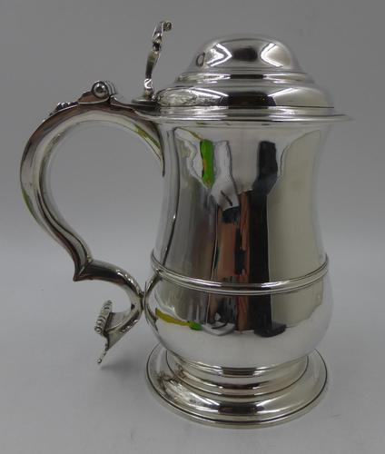 Antique George II Silver Lidded Tankard London 1754 Maker Thomas Whipham (1 of 9)