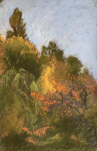 Original pastel 'Treescape, early autumn' by Dennis Gilbert NEAC.b.1922 c.1980 (1 of 1) Original pastel 'Treescape, early autumn' by Dennis Gilbert NEAC.b.1922 c.1980 (1 of 1)