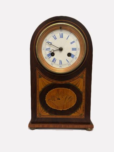 Outstanding Quality Antique Victorian Inlaid Mahogany 8 Day Striking Desk Clock (1 of 8)