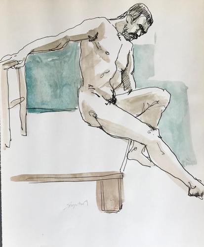 Original watercolour 'Ready for a swim' by Toby Horne Shepherd 1909-1993. Signed (1 of 1) Original watercolour 'Ready for a swim' by Toby Horne Shepherd 1909-1993. Signed (1 of 1)