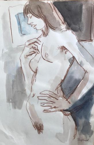 Original Watercolour 'Standing Nude.' by Toby Horne Shepherd (1 of 1) Original Watercolour 'Standing Nude.' by Toby Horne Shepherd (1 of 1)