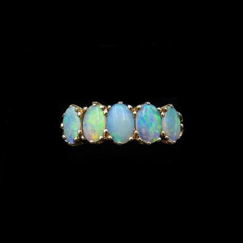 Vintage Opal Five Stone 9ct 9K Yellow Gold Band Ring (1 of 10) Vintage Opal Five Stone 9ct 9K Yellow Gold Band Ring (1 of 10)