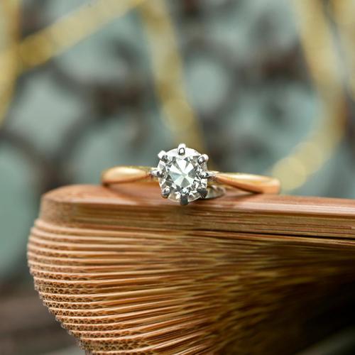 The Antique Old Brilliant Cut Diamond Solitaire Ring (1 of 4)