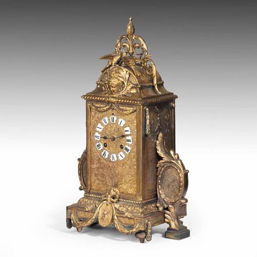 Unusual French Gilt Bronze Mantel Clock (1 of 9) Unusual French Gilt Bronze Mantel Clock (1 of 9)
