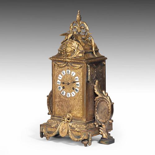 Unusual French Gilt Bronze Mantel Clock (1 of 9)